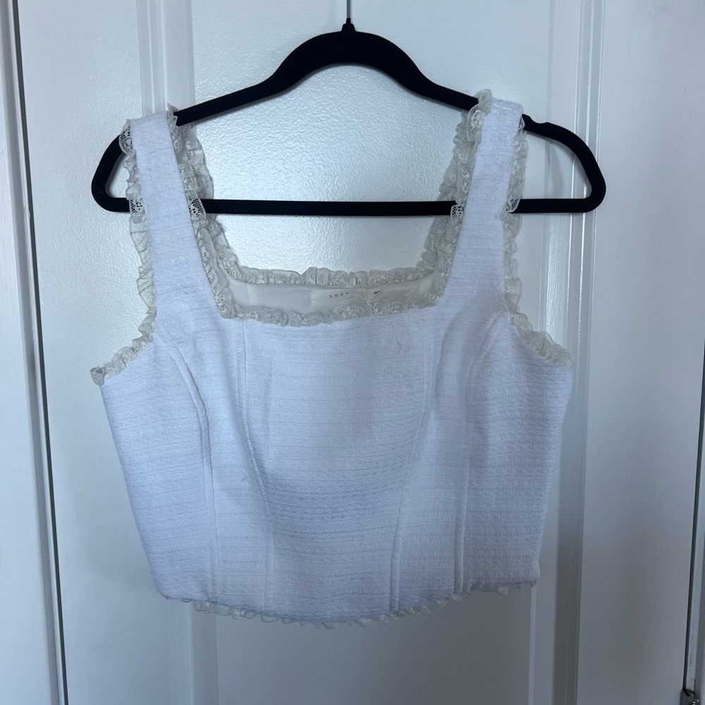 Lush White Sleeveless Corset Top